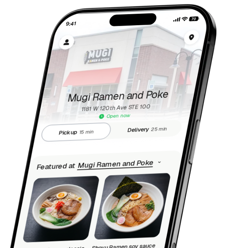Mugi Ramen and Poke app preview