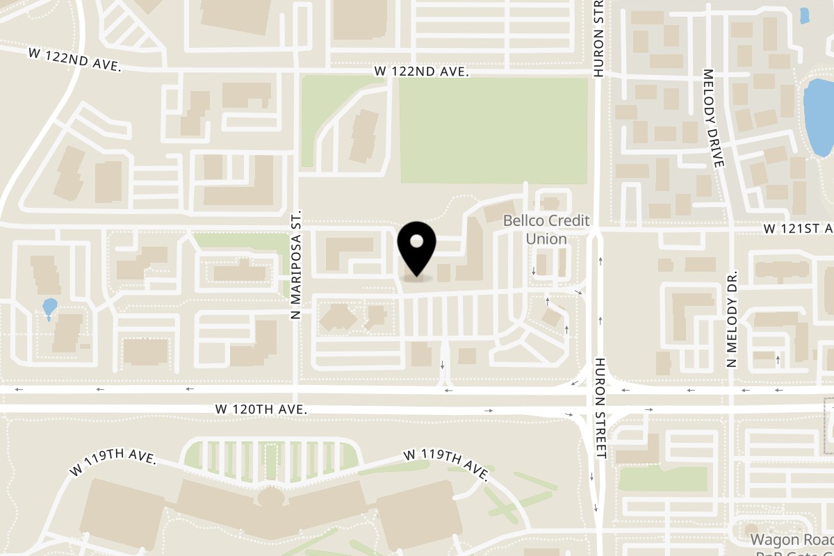 Map showing the location of Mugi Ramen and Poke on 1181 W 120th Ave STE 100 in Westminster
